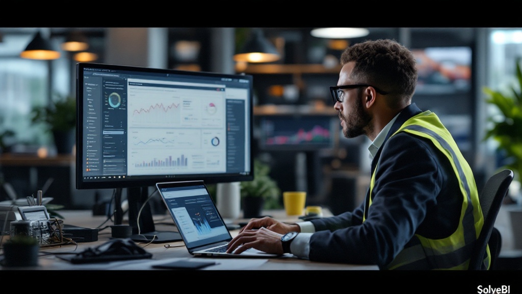 A customer success manager reviewing customer retention data on a laptop while on a video call in an office.