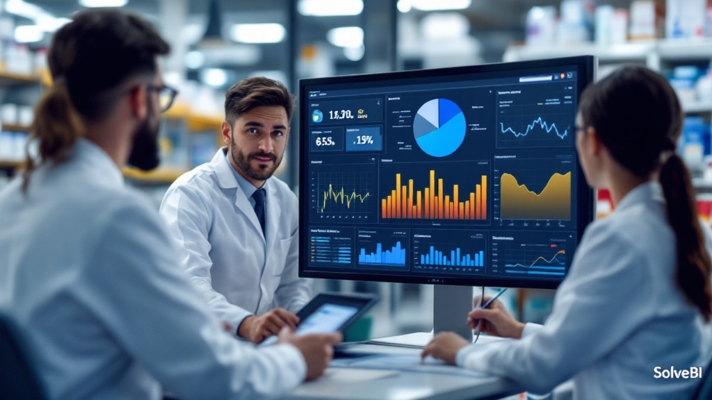 A hospital pharmacist scanning stock in a dispensary - the kind of operational reality inventory and medication reporting brings into focus.