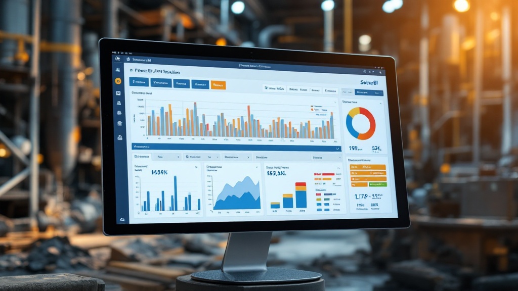 A Power BI processing plant dashboard showing throughput, recovery and availability by circuit section - crushing, SAG milling, ball milling, flotation and filtration - with downtime analysis.