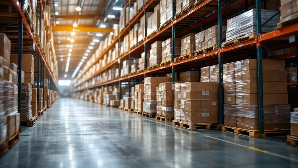 A distribution warehouse with palletised stock - the kind of inventory whose turnover reporting determines working capital and service levels together.